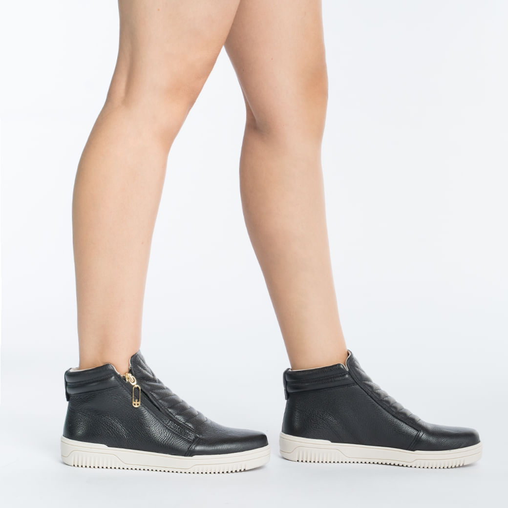 Pegada Tenis Casual 211806-03 Preto Couro3